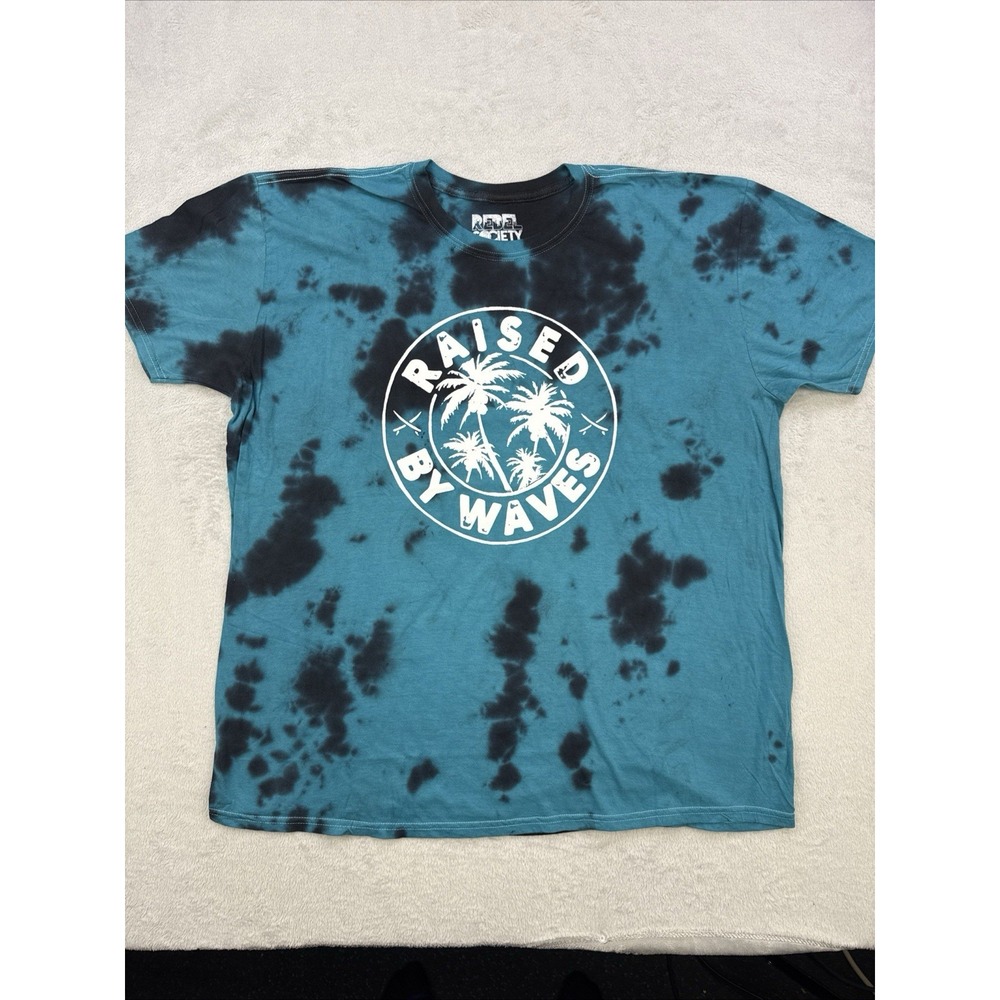Rebel Society Shirt‎ Unisex Raised By Waves tie dyed T shirt Tee Size XL NWOT